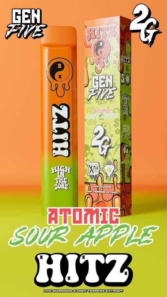 2G Atomic Sour Apple Hitz Disposable