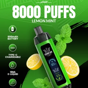 Al Fakher Crown Bar 8000 Dual Lemon Mint