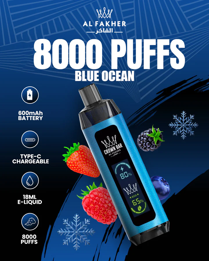 Al Fakher Crown Bar 8000 Dual Berry Ice