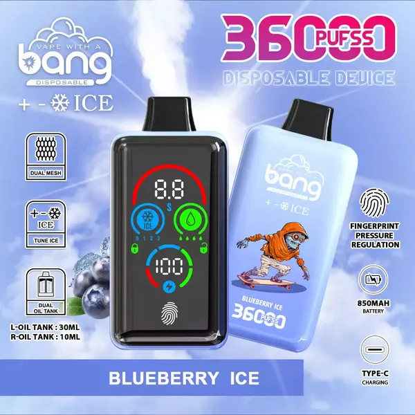 Bang 36000 Ice Control Disposable Vape – Full-Screen Smart Chill Tuning, 36ml, 850mAh, Type-C, 1.0Ω Mesh - Image 2