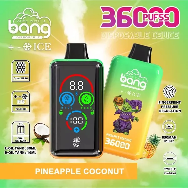 Bang 36000 Ice Control Disposable Vape – Full-Screen Smart Chill Tuning, 36ml, 850mAh, Type-C, 1.0Ω Mesh - Image 5