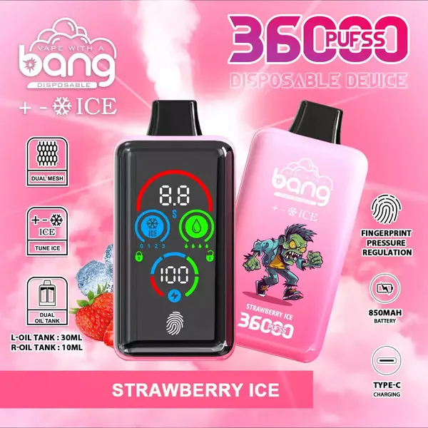 Bang 36000 Ice Control Disposable Vape – Full-Screen Smart Chill Tuning, 36ml, 850mAh, Type-C, 1.0Ω Mesh - Image 8