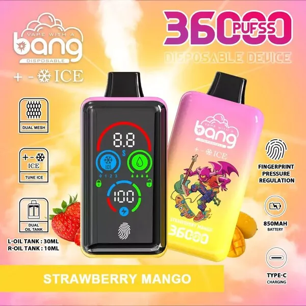 Bang 36000 Ice Control Disposable Vape – Full-Screen Smart Chill Tuning, 36ml, 850mAh, Type-C, 1.0Ω Mesh - Image 10