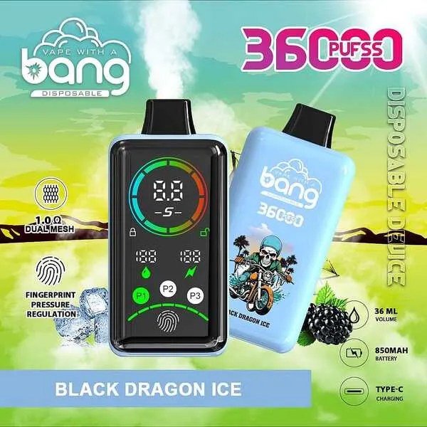 Bang 36000 Puffs Disposable Vape – 36ml, 850mAh, 1.0Ω Dual Mesh, Type-C, Power Modes P1/P2/P3 - Image 2