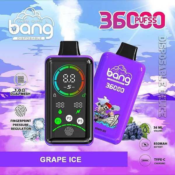 Bang 36000 Puffs Disposable Vape – 36ml, 850mAh, 1.0Ω Dual Mesh, Type-C, Power Modes P1/P2/P3 - Image 5