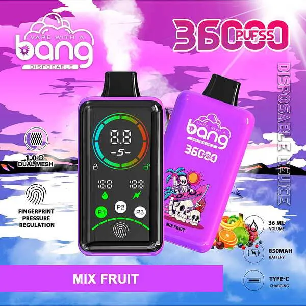 Bang 36000 Puffs Disposable Vape – 36ml, 850mAh, 1.0Ω Dual Mesh, Type-C, Power Modes P1/P2/P3 - Image 6