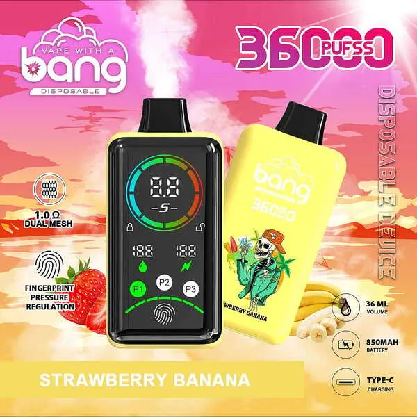 Bang 36000 Puffs Disposable Vape – 36ml, 850mAh, 1.0Ω Dual Mesh, Type-C, Power Modes P1/P2/P3 - Image 7