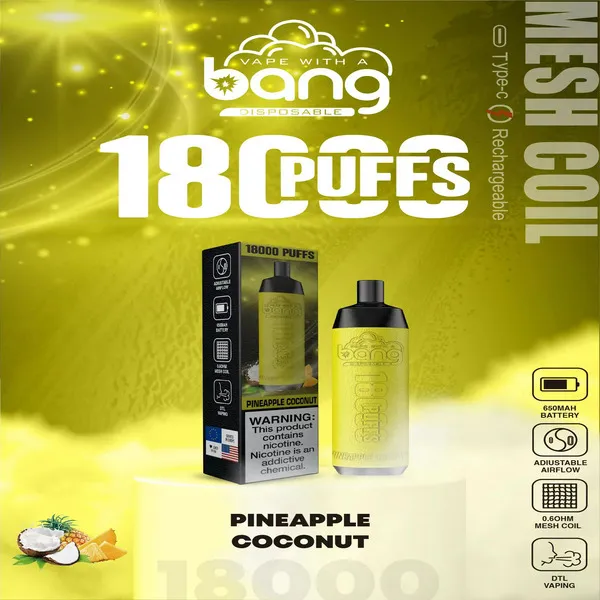Bang Crown 18000 Puffs Disposable Vape – 24ml Large E-Liquid, Adjustable Airflow, Mesh Coil, USB-C Rechargeable - Image 11