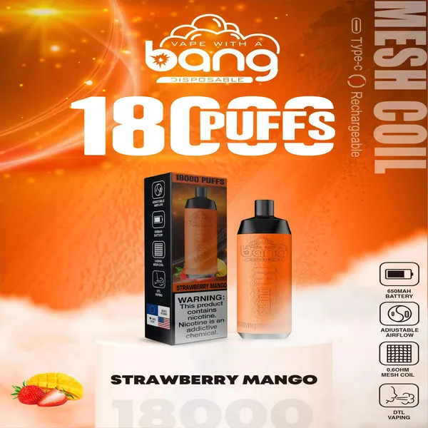 Bang Crown 18000 Puffs Disposable Vape – 24ml Large E-Liquid, Adjustable Airflow, Mesh Coil, USB-C Rechargeable - Image 12