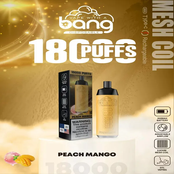 Bang Crown 18000 Puffs Disposable Vape – 24ml Large E-Liquid, Adjustable Airflow, Mesh Coil, USB-C Rechargeable - Image 14