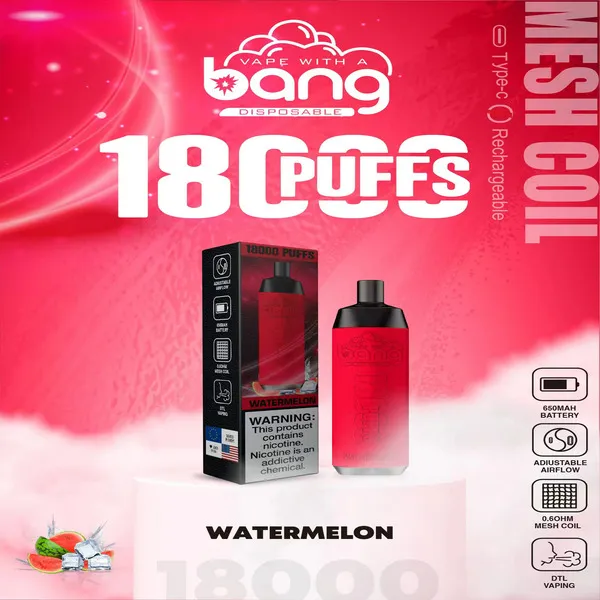 Bang Crown 18000 Puffs Disposable Vape – 24ml Large E-Liquid, Adjustable Airflow, Mesh Coil, USB-C Rechargeable - Image 15