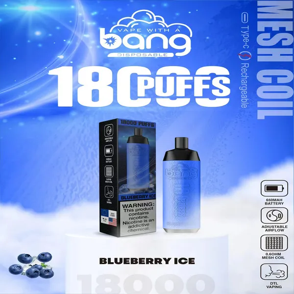 Bang Crown 18000 Puffs Disposable Vape – 24ml Large E-Liquid, Adjustable Airflow, Mesh Coil, USB-C Rechargeable - Image 17