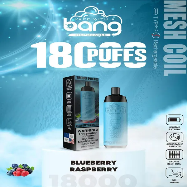 Bang Crown 18000 Puffs Disposable Vape – 24ml Large E-Liquid, Adjustable Airflow, Mesh Coil, USB-C Rechargeable - Image 3