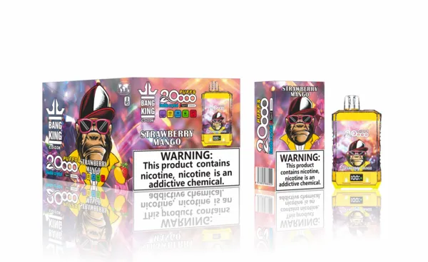 Bang King 20000 Double Crystal Disposable Vape – 25ml, Mesh Coil, LED Screen, Type-C Rechargeable - Image 13