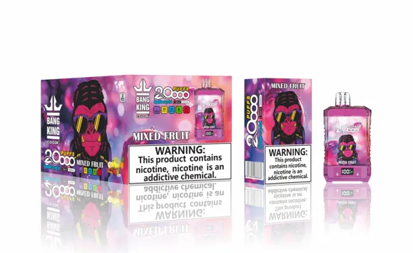 Bang King 20000 Double Crystal Disposable Vape – 25ml, Mesh Coil, LED Screen, Type-C Rechargeable - Image 4