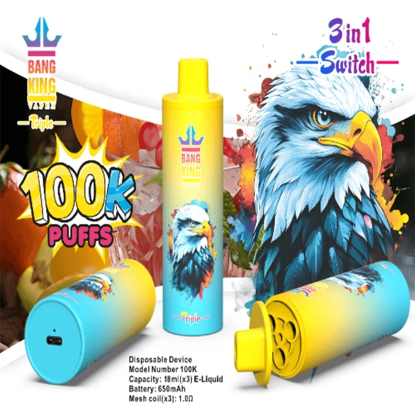 Bang King Triple 100K Disposable Vape | 100,000 Puffs – Ultimate 3-in-1 Flavors Power Device - Image 3