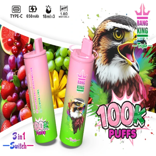 Bang King Triple 100K Disposable Vape | 100,000 Puffs – Ultimate 3-in-1 Flavors Power Device - Image 6