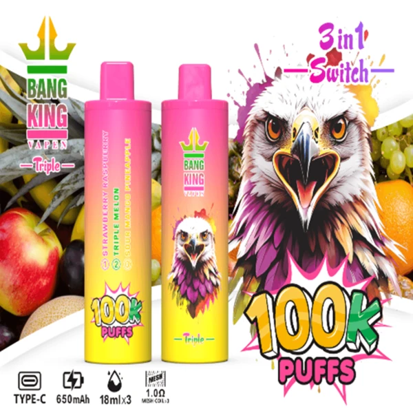 Bang King Triple 100K Disposable Vape | 100,000 Puffs – Ultimate 3-in-1 Flavors Power Device - Image 8