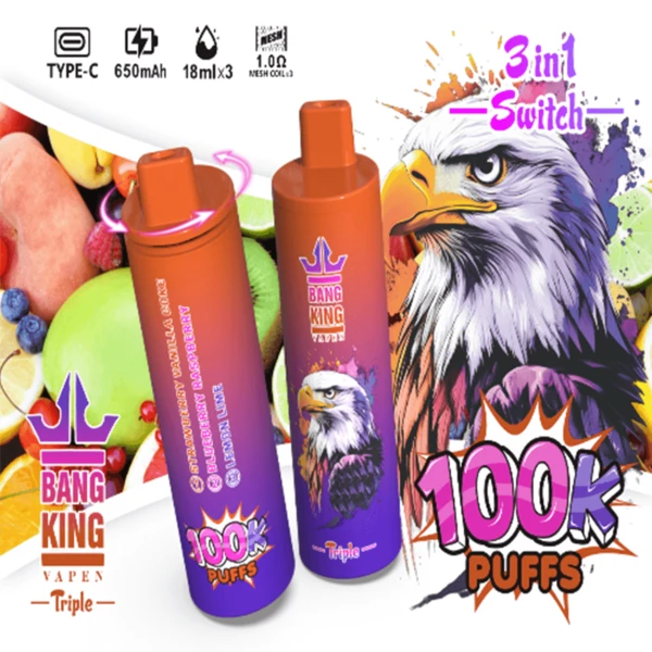 Bang King Triple 100K Disposable Vape | 100,000 Puffs – Ultimate 3-in-1 Flavors Power Device - Image 9