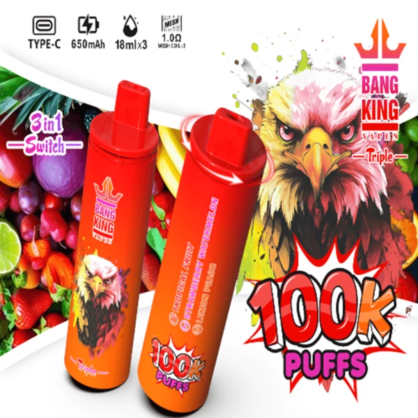Bang King Triple 100K Disposable Vape | 100,000 Puffs – Ultimate 3-in-1 Flavors Power Device - Image 10