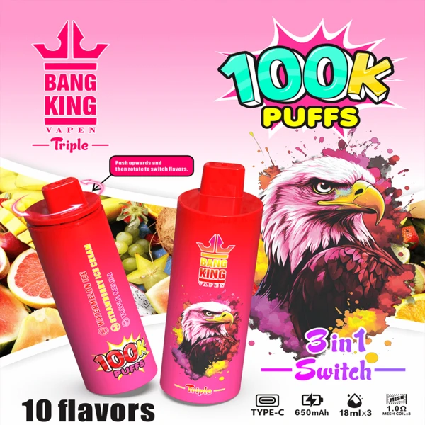 Bang King Triple 100K Disposable Vape | 100,000 Puffs – Ultimate 3-in-1 Flavors Power Device - Image 12