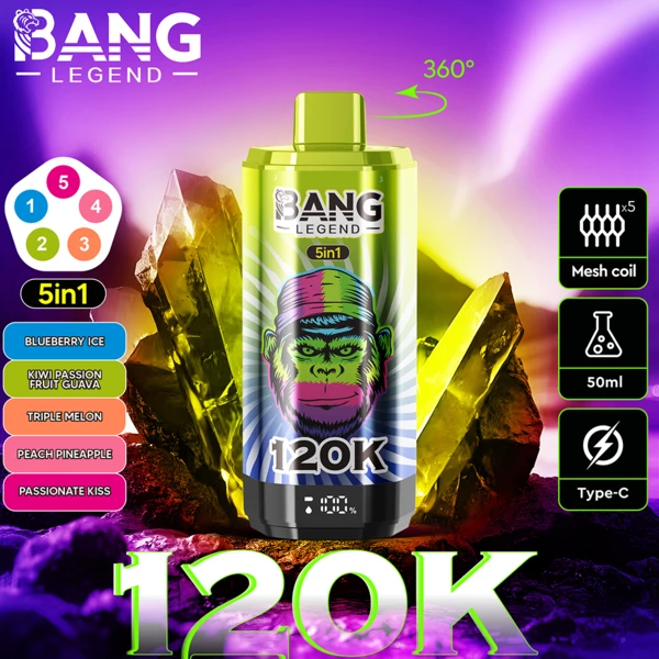 Bang Legend 120K 5-in-1 Flavors Disposable Vape | 120,000 Puffs – Ultimate Multi-Flavor Experience - Image 2