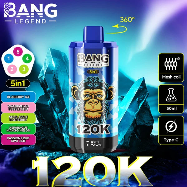 Bang Legend 120K 5-in-1 Flavors Disposable Vape | 120,000 Puffs – Ultimate Multi-Flavor Experience - Image 3