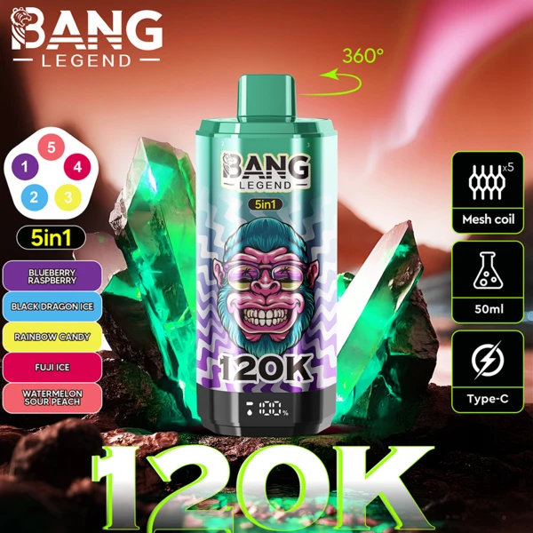 Bang Legend 120K 5-in-1 Flavors Disposable Vape | 120,000 Puffs – Ultimate Multi-Flavor Experience - Image 4