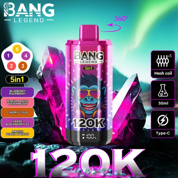 Bang Legend 120K 5-in-1 Flavors Disposable Vape | 120,000 Puffs – Ultimate Multi-Flavor Experience - Image 5