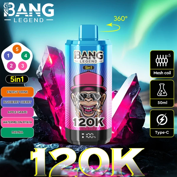 Bang Legend 120K 5-in-1 Flavors Disposable Vape | 120,000 Puffs – Ultimate Multi-Flavor Experience - Image 6