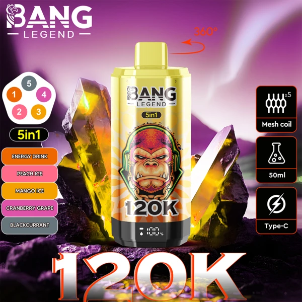 Bang Legend 120K 5-in-1 Flavors Disposable Vape | 120,000 Puffs – Ultimate Multi-Flavor Experience - Image 7