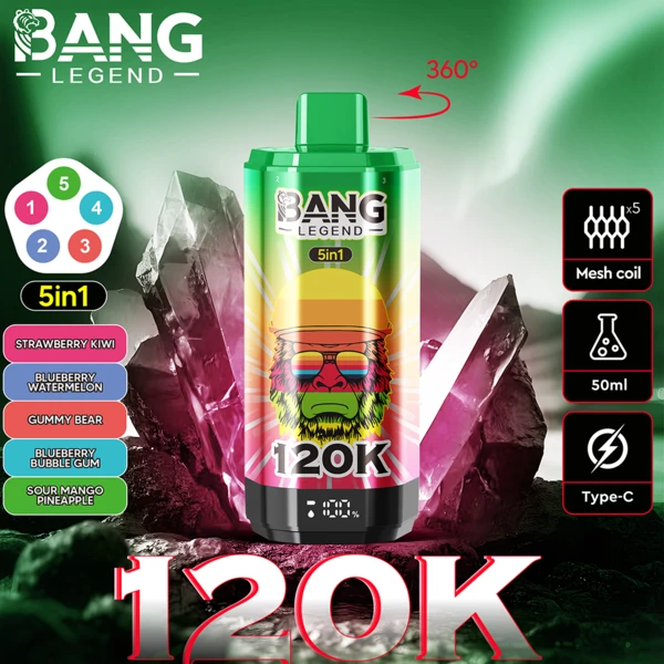 Bang Legend 120K 5-in-1 Flavors Disposable Vape | 120,000 Puffs – Ultimate Multi-Flavor Experience - Image 8