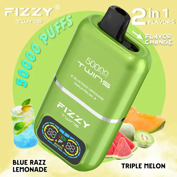 Fizzy Twins 50000 Puffs Dual Flavors Disposable Vape – Premium Boost Mode Device - Image 2