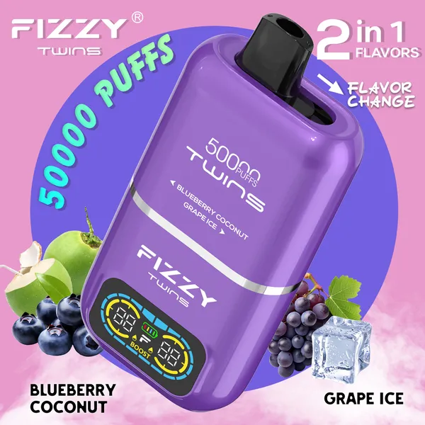 Fizzy Twins 50000 Puffs Dual Flavors Disposable Vape – Premium Boost Mode Device - Image 3