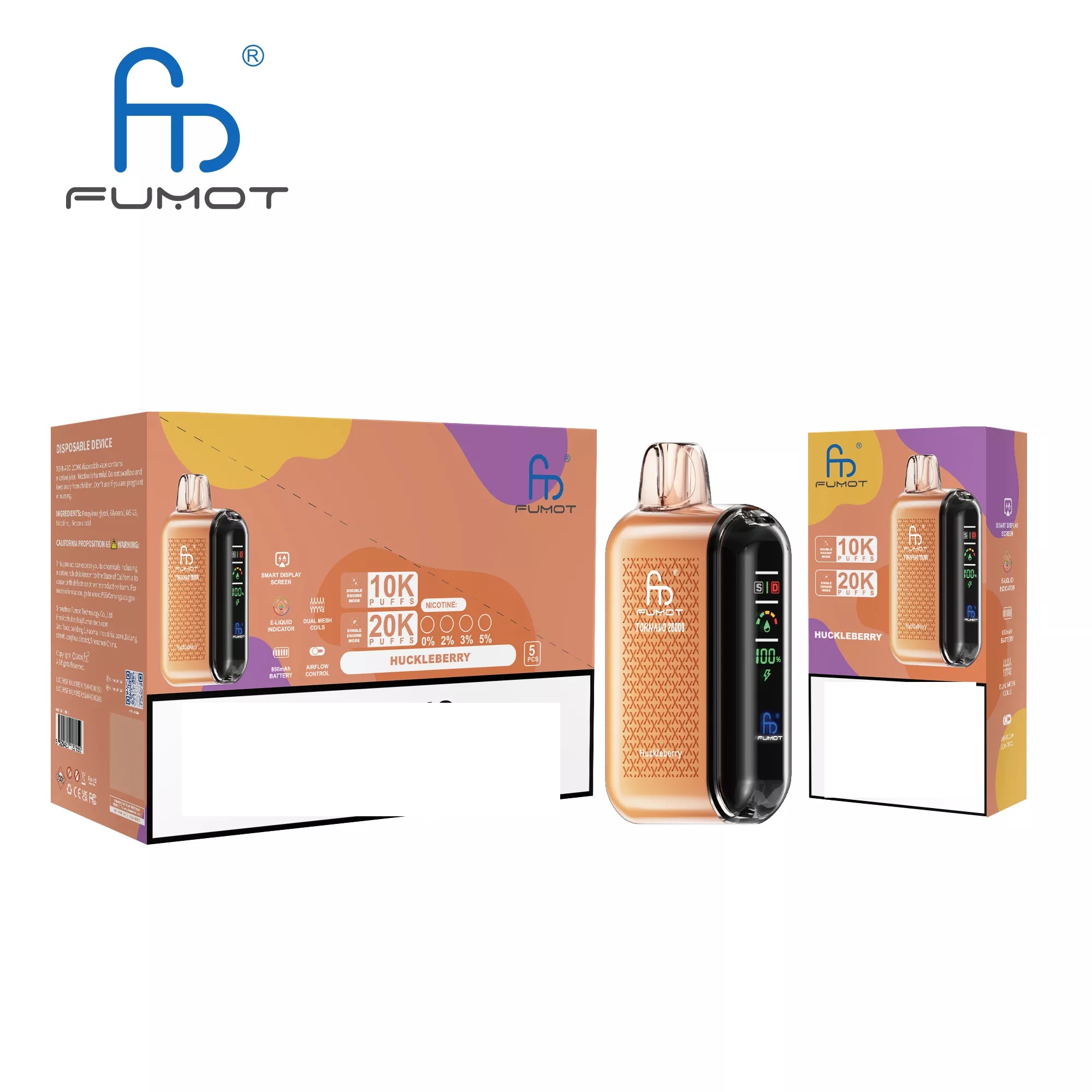 RandM FUMOT TORNADO 20000 Puffs Digital Screen Bulk Buy Rechargeable Disposable Vapes Wholesale - Image 17
