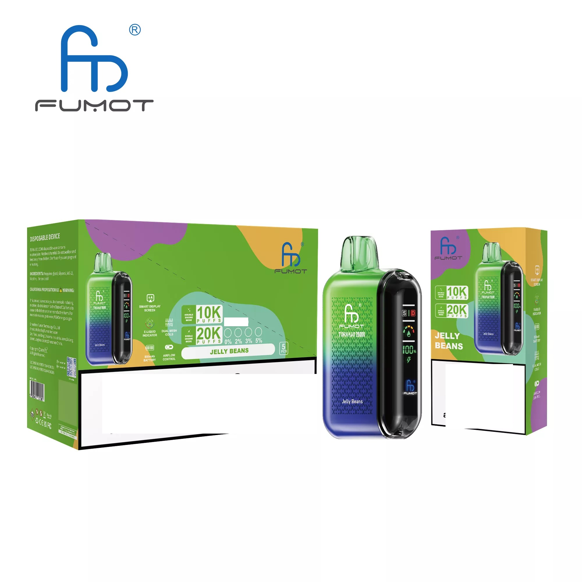RandM FUMOT TORNADO 20000 Puffs Digital Screen Bulk Buy Rechargeable Disposable Vapes Wholesale - Image 16