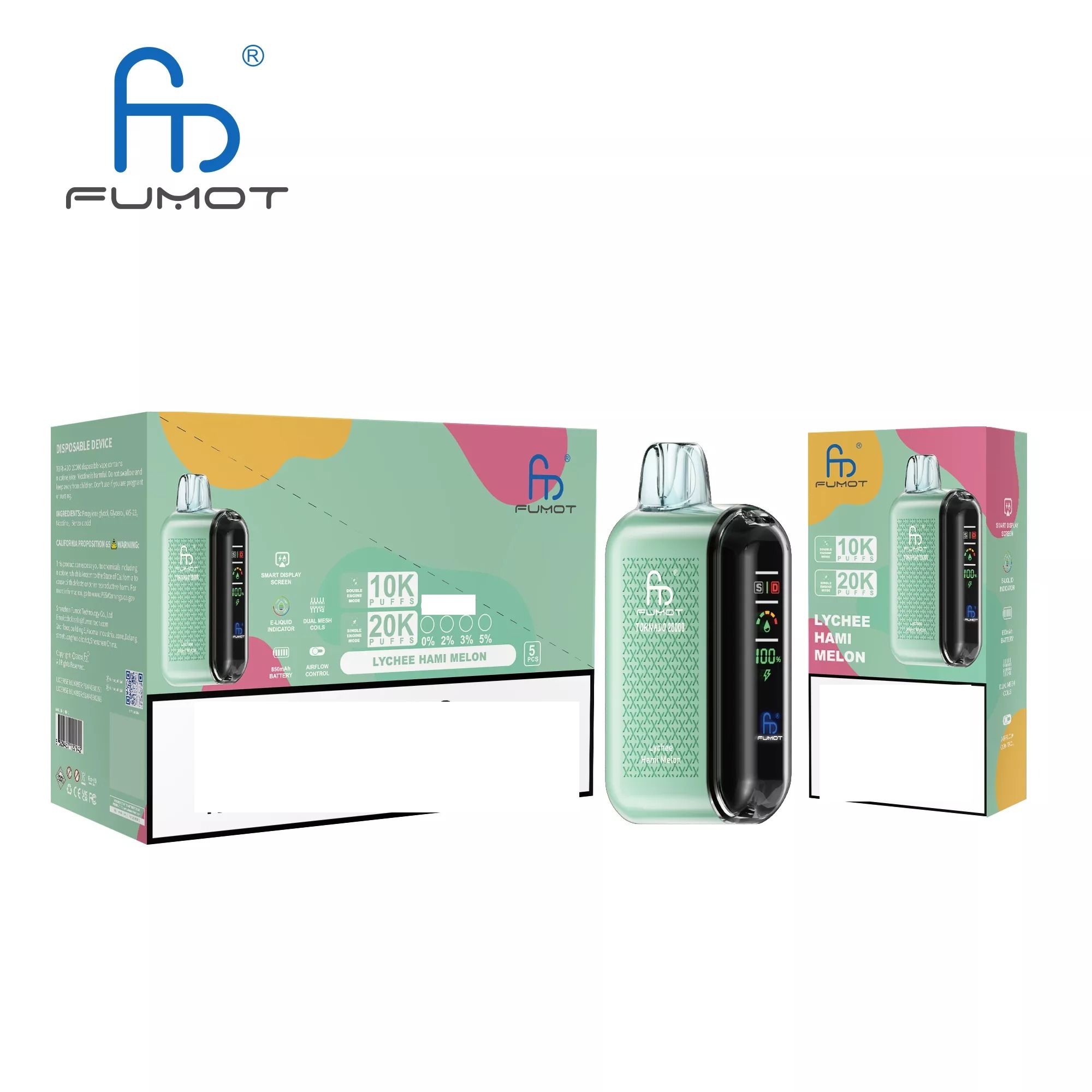 RandM FUMOT TORNADO 20000 Puffs Digital Screen Bulk Buy Rechargeable Disposable Vapes Wholesale - Image 15