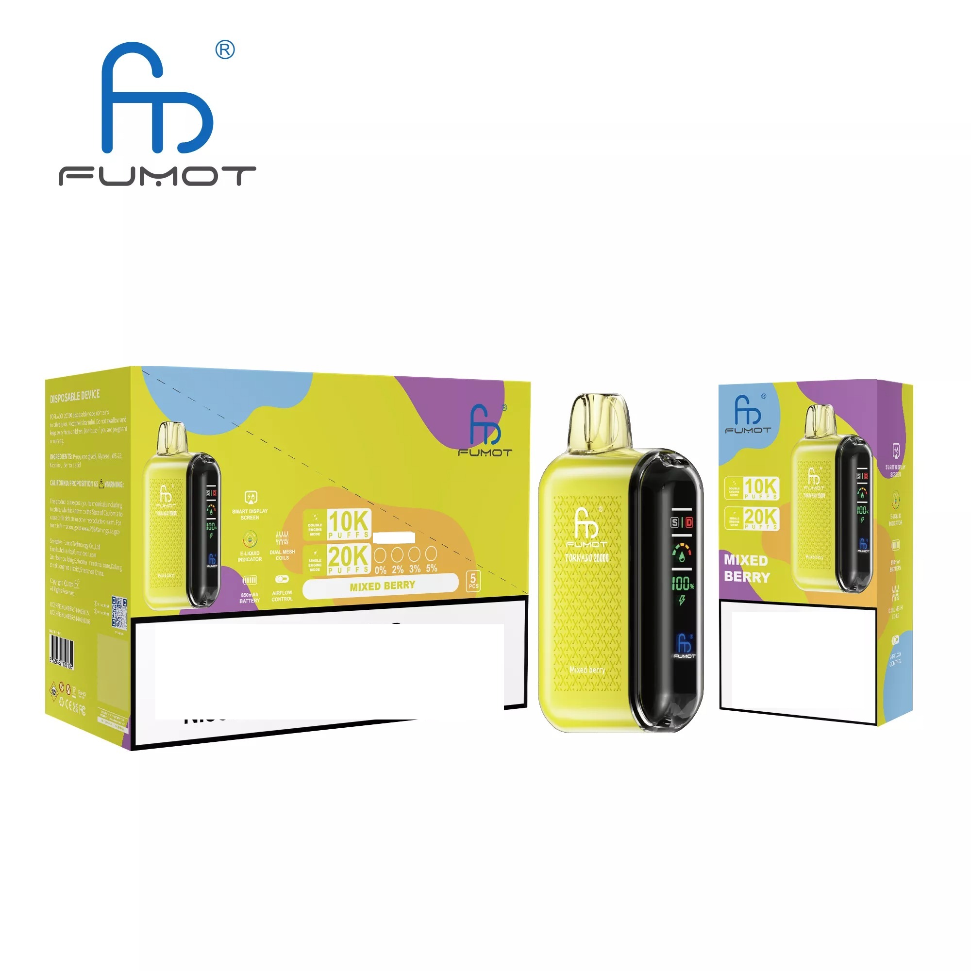 RandM FUMOT TORNADO 20000 Puffs Digital Screen Bulk Buy Rechargeable Disposable Vapes Wholesale - Image 13