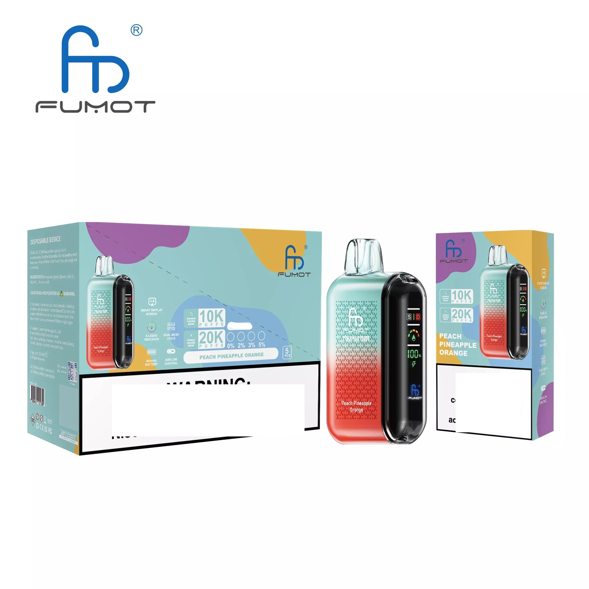 RandM FUMOT TORNADO 20000 Puffs Digital Screen Bulk Buy Rechargeable Disposable Vapes Wholesale - Image 10