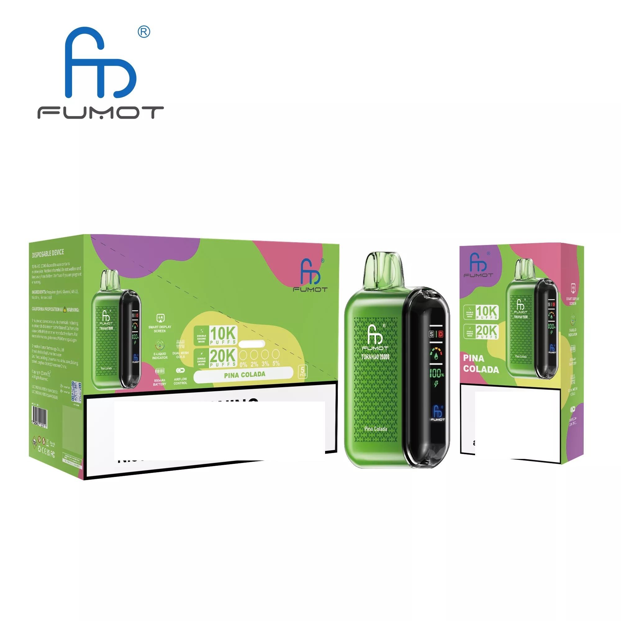 RandM FUMOT TORNADO 20000 Puffs Digital Screen Bulk Buy Rechargeable Disposable Vapes Wholesale - Image 8
