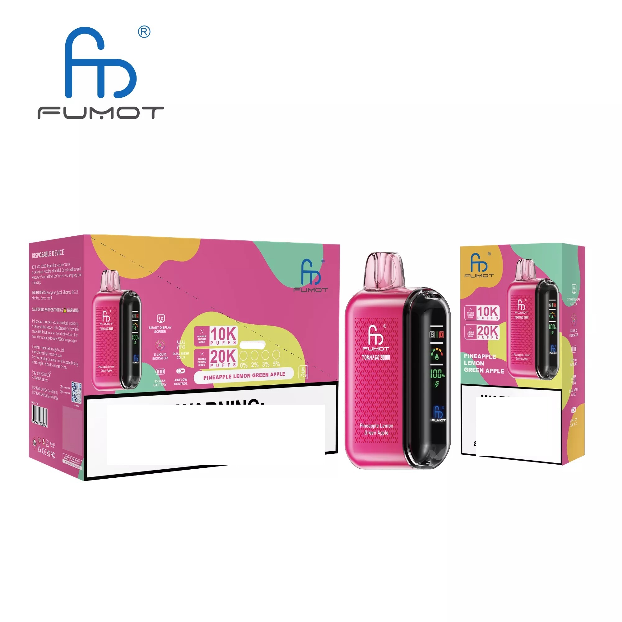 RandM FUMOT TORNADO 20000 Puffs Digital Screen Bulk Buy Rechargeable Disposable Vapes Wholesale - Image 7
