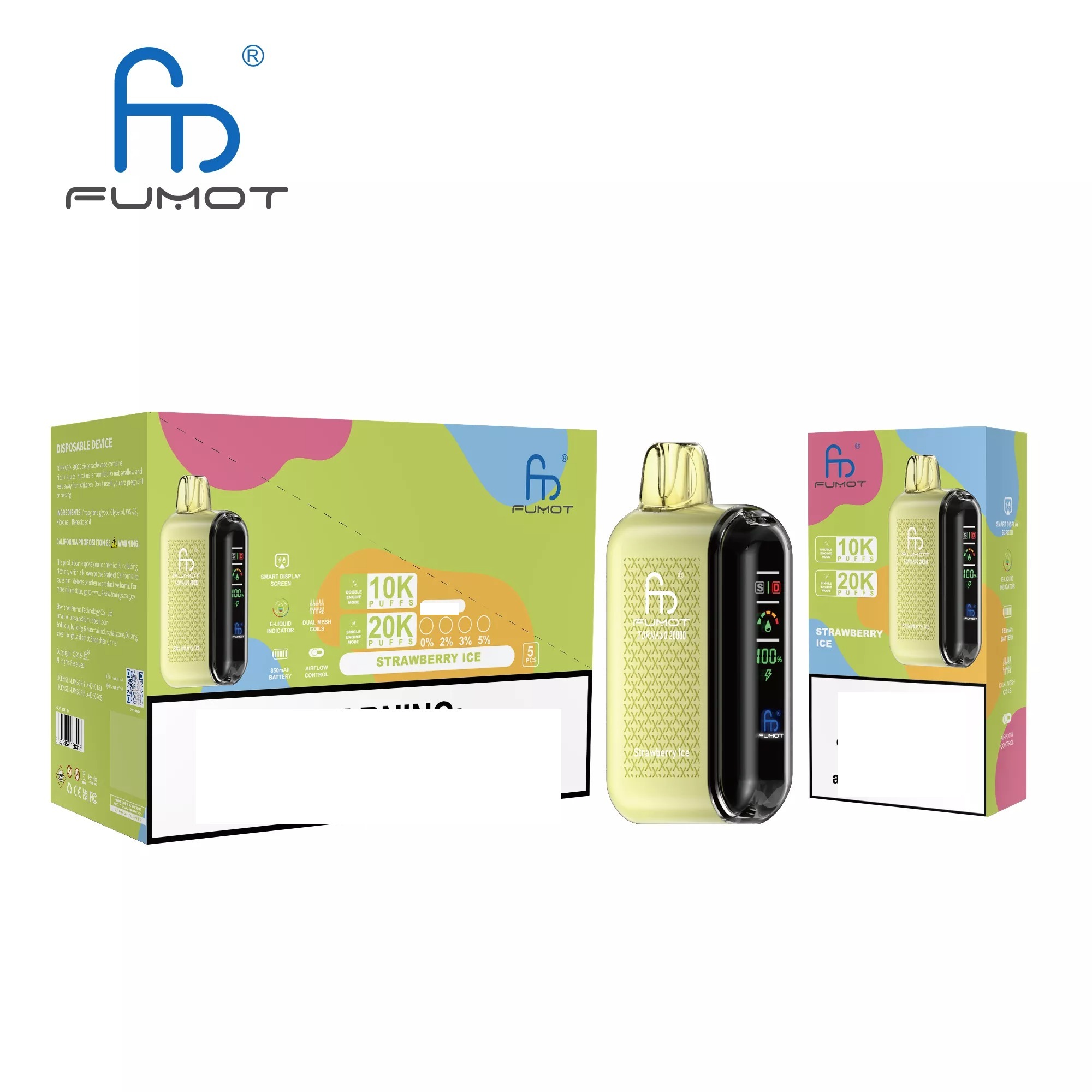 RandM FUMOT TORNADO 20000 Puffs Digital Screen Bulk Buy Rechargeable Disposable Vapes Wholesale - Image 4