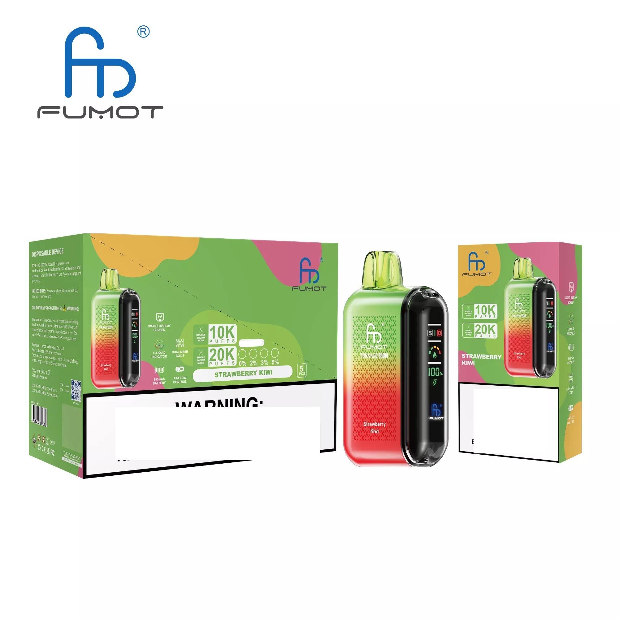 RandM FUMOT TORNADO 20000 Puffs Digital Screen Bulk Buy Rechargeable Disposable Vapes Wholesale - Image 3