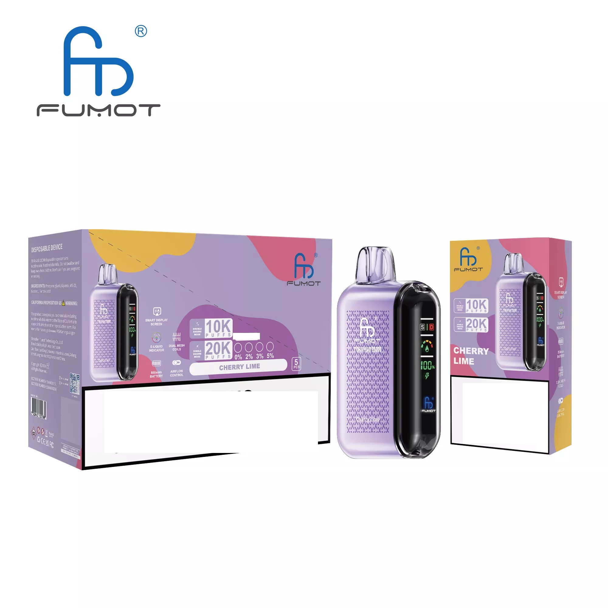 RandM FUMOT TORNADO 20000 Puffs Digital Screen Bulk Buy Rechargeable Disposable Vapes Wholesale - Image 21