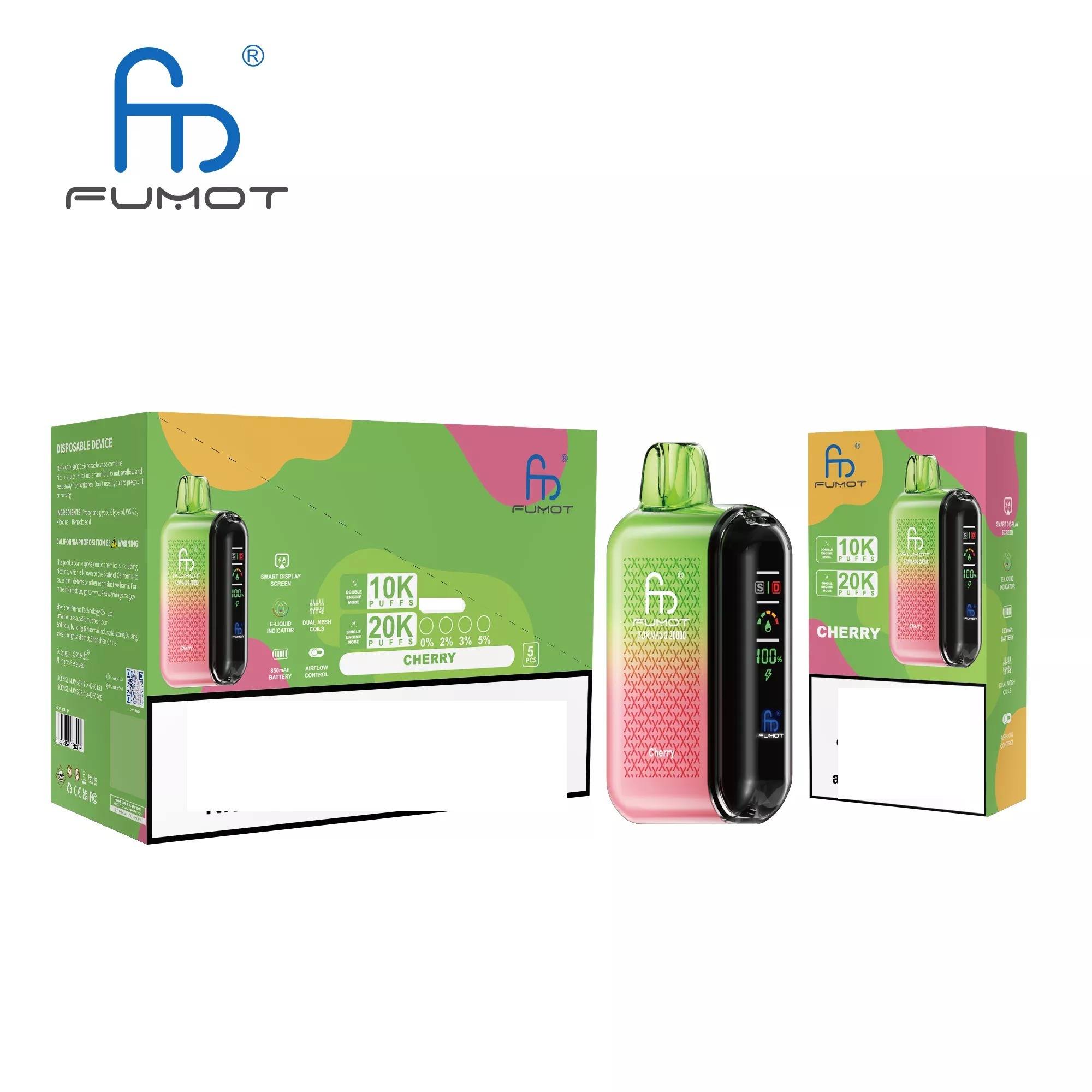 RandM FUMOT TORNADO 20000 Puffs Digital Screen Bulk Buy Rechargeable Disposable Vapes Wholesale - Image 20