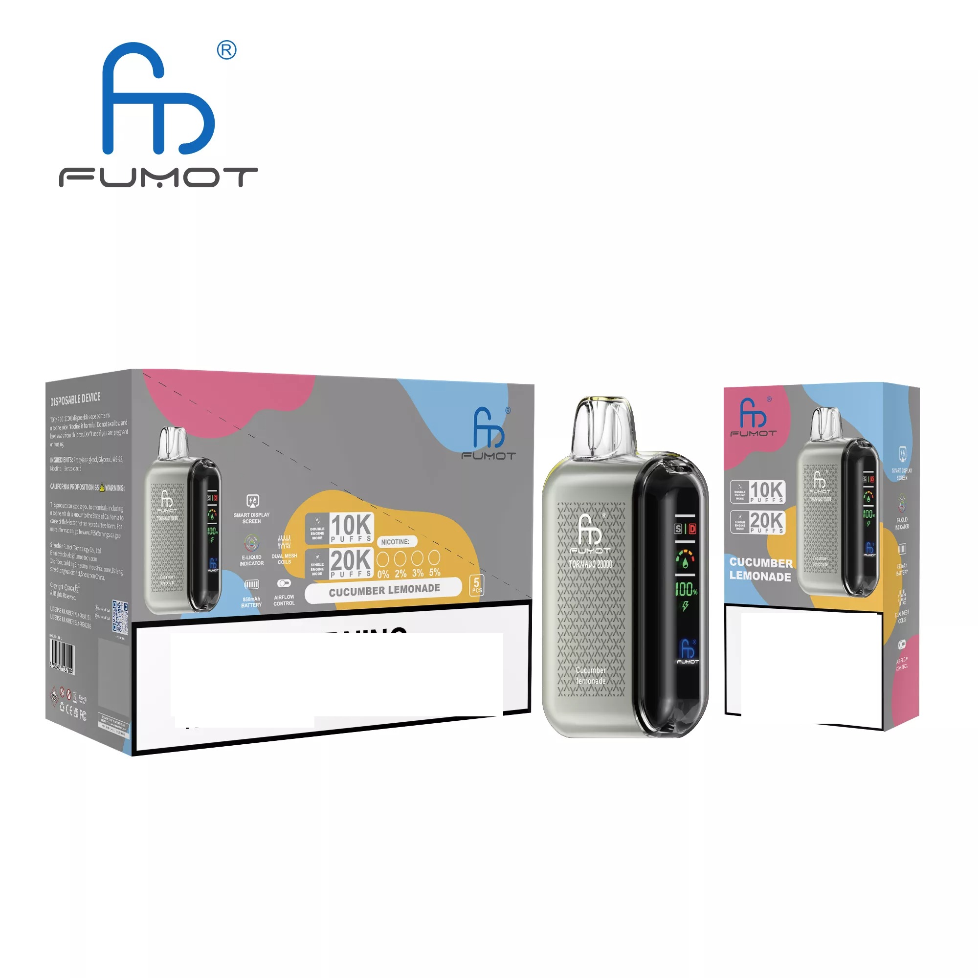 RandM FUMOT TORNADO 20000 Puffs Digital Screen Bulk Buy Rechargeable Disposable Vapes Wholesale - Image 18