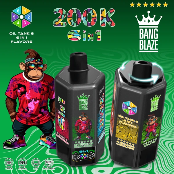 Bang Blaze 200K 6-in-1 Disposable Vape | 200,000 Puffs Ultimate Flavor Station - Image 3