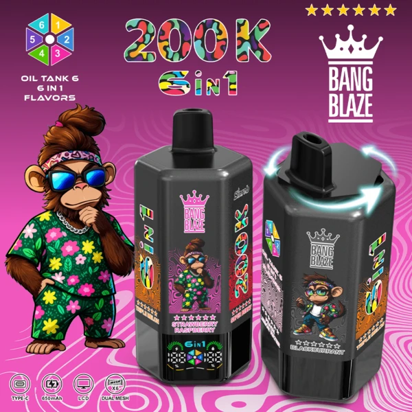 Bang Blaze 200K 6-in-1 Disposable Vape | 200,000 Puffs Ultimate Flavor Station - Image 5