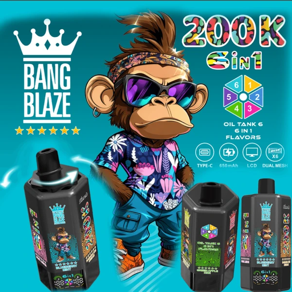 Bang Blaze 200K 6-in-1 Disposable Vape | 200,000 Puffs Ultimate Flavor Station - Image 7