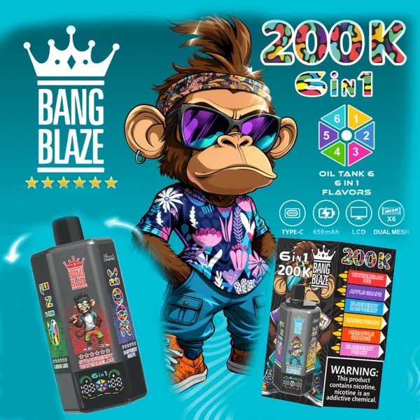 Bang Blaze 200K 6-in-1 Disposable Vape | 200,000 Puffs Ultimate Flavor Station